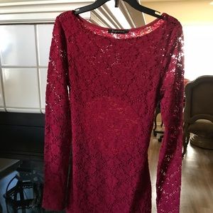 Red lace dress